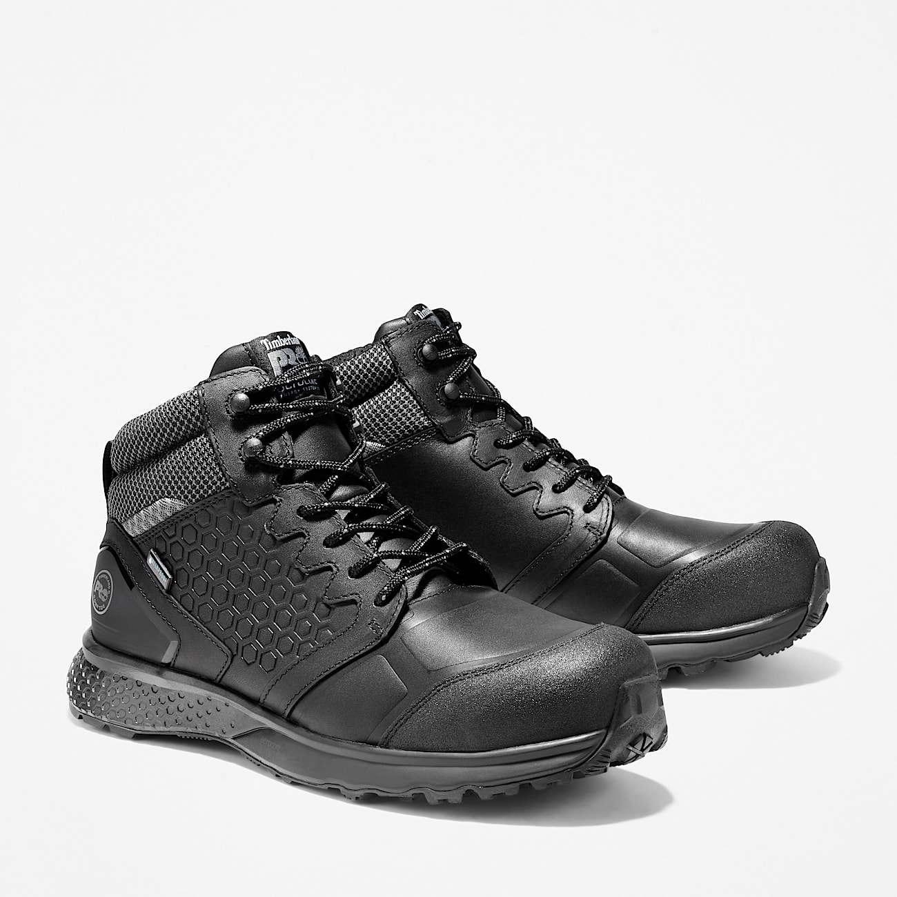 Mens Reaxion Composite Toe Waterproof Work Sneaker TBL BlackGrey ALT4