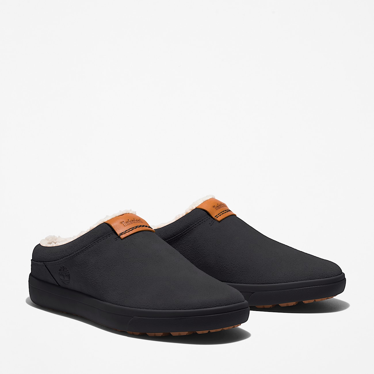 Pantoufle en cuir Ashwood Park pour hommes TBL Sude noir ALT4