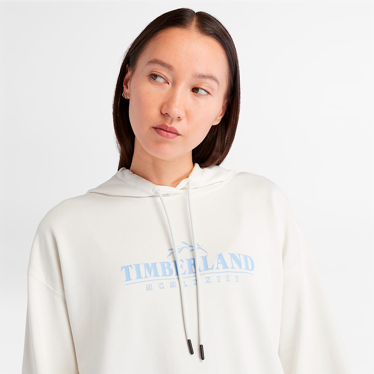 Womens Season Linear Logo Hoodie TBL Vintage White ALT2
