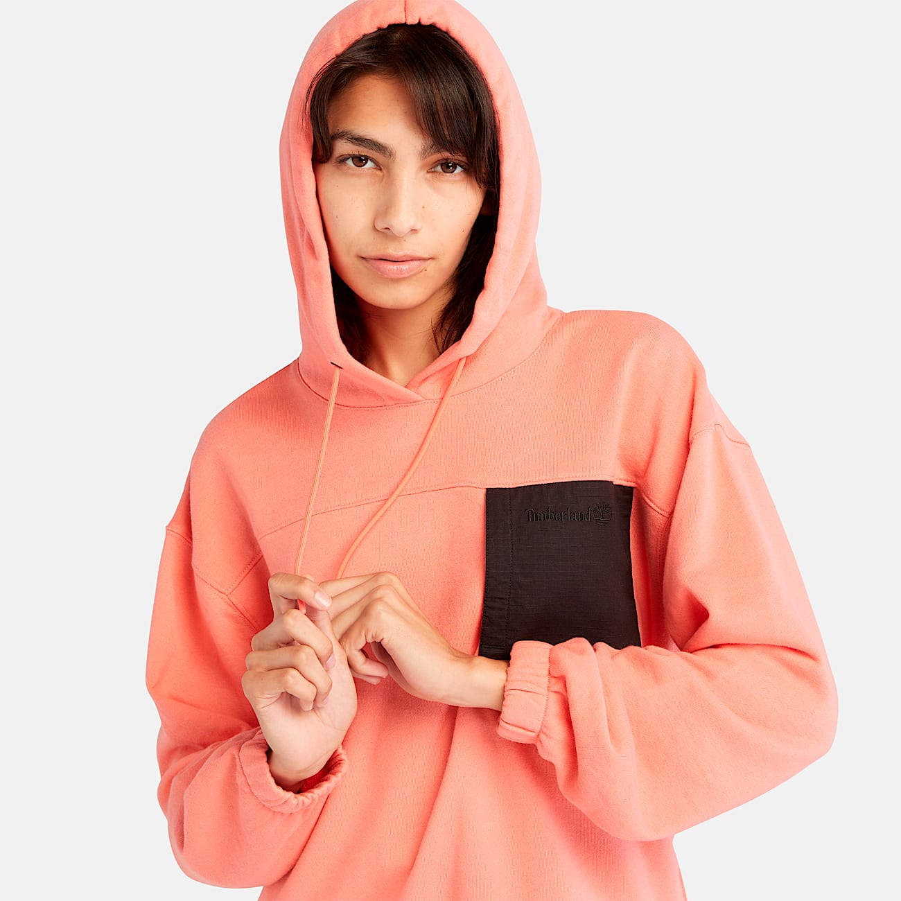Hoodie MixedMedia para mujer TBL Rosa concha ALT2