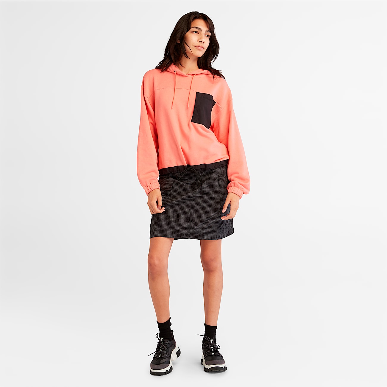 Hoodie MixedMedia para mujer TBL Rosa concha ALT1