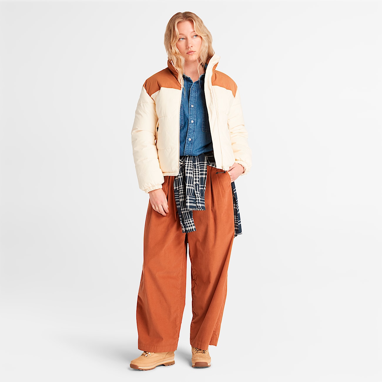 Pantaln ancho para mujer de pana Needle TBL Caf ALT1