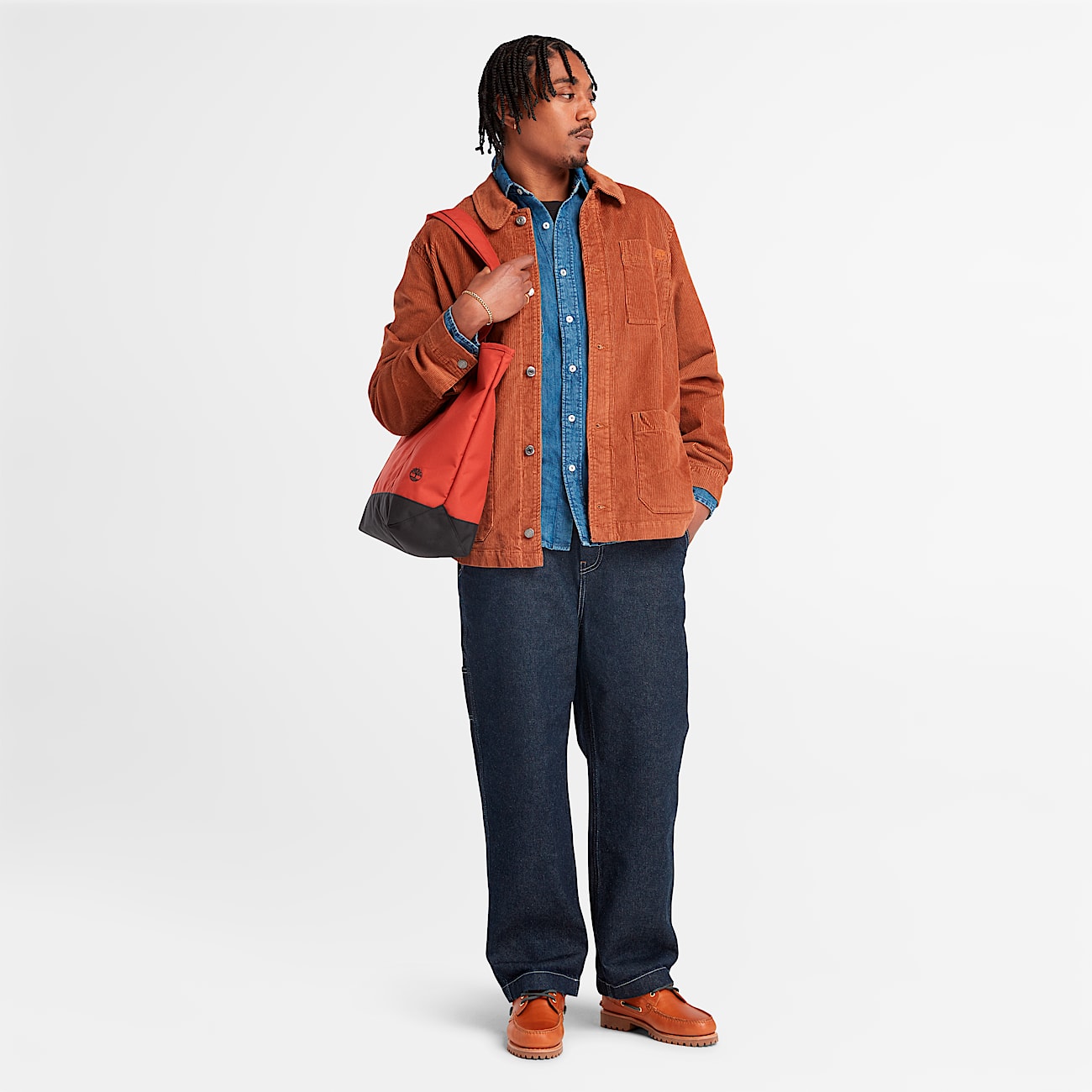 Mens Kempshire Corduroy Chore Jacket TBL Burnt Sienna ALT1