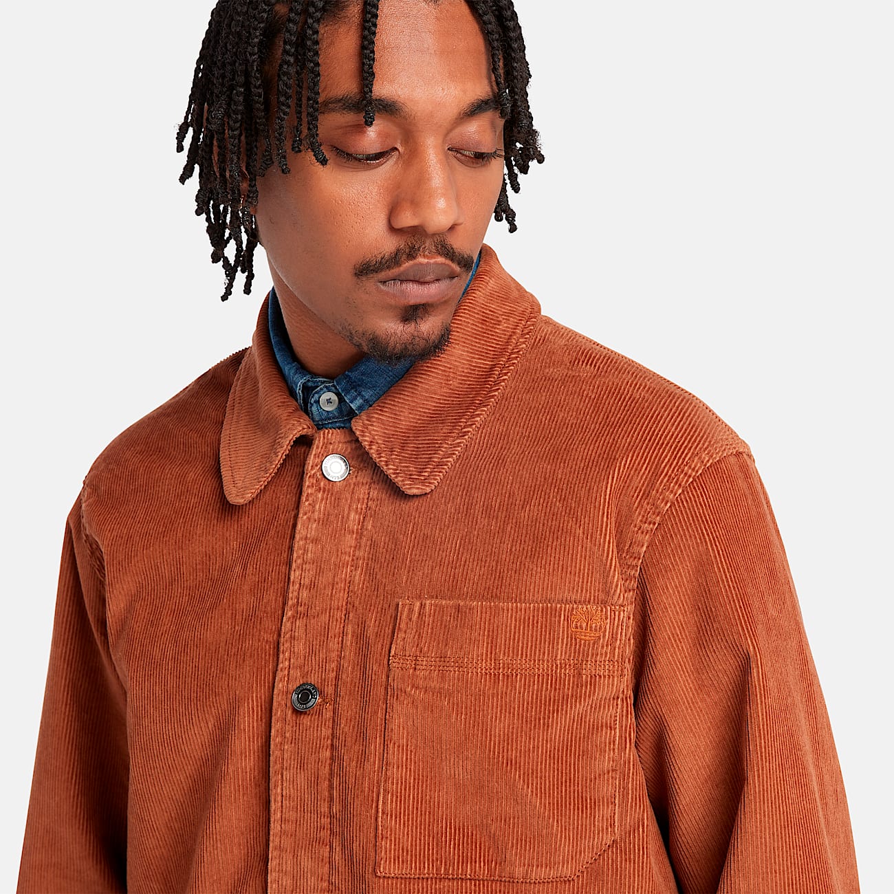 Mens Kempshire Corduroy Chore Jacket TBL Burnt Sienna ALT2