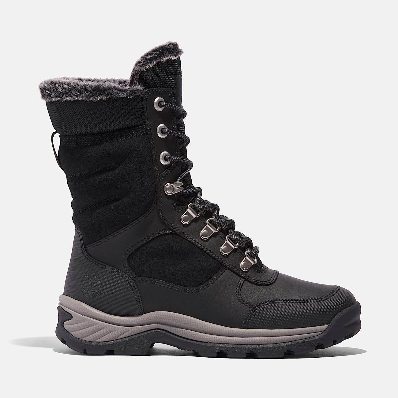 Womens White Ledge Tall LaceUp Waterproof Snow Boot TBL Black FullGrain HERO