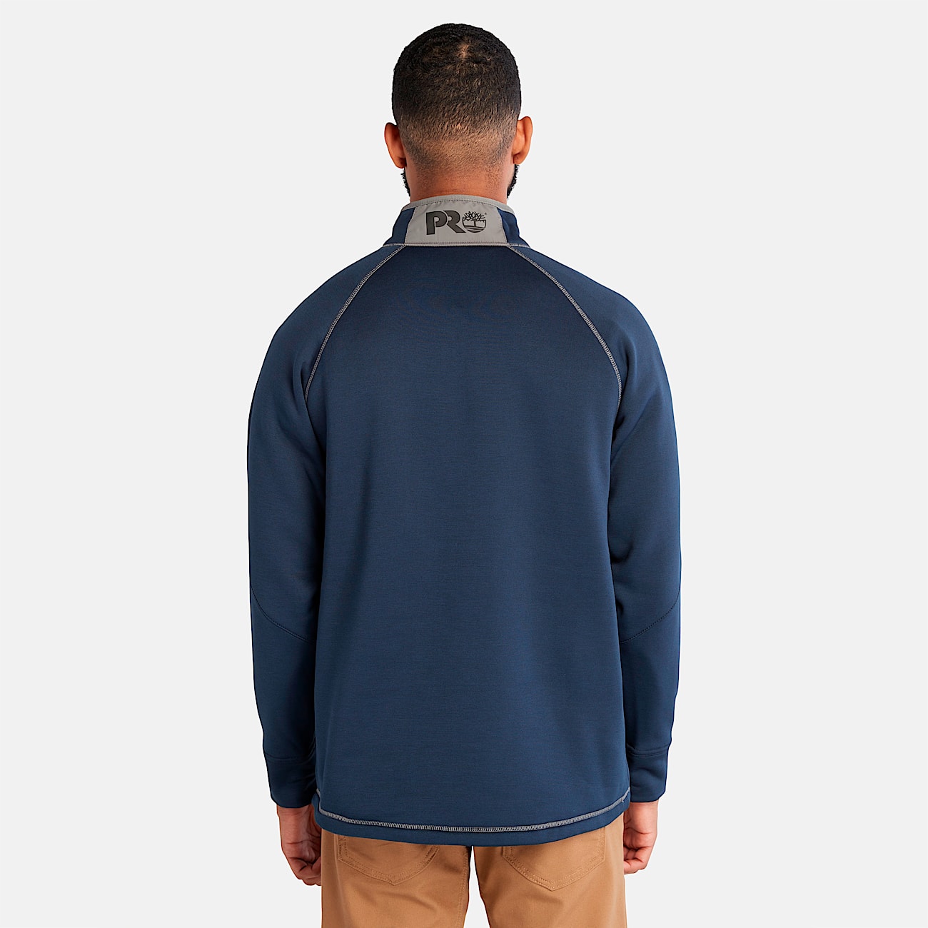 Mens Timberland PRO Reaxion QuarterZip AthleticFit Fleece Jacket TBL Navy Heather ALT9