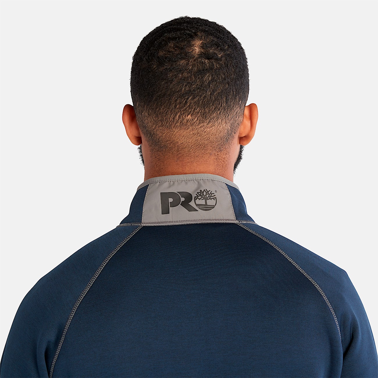 Mens Timberland PRO Reaxion QuarterZip AthleticFit Fleece Jacket TBL Navy Heather ALT3