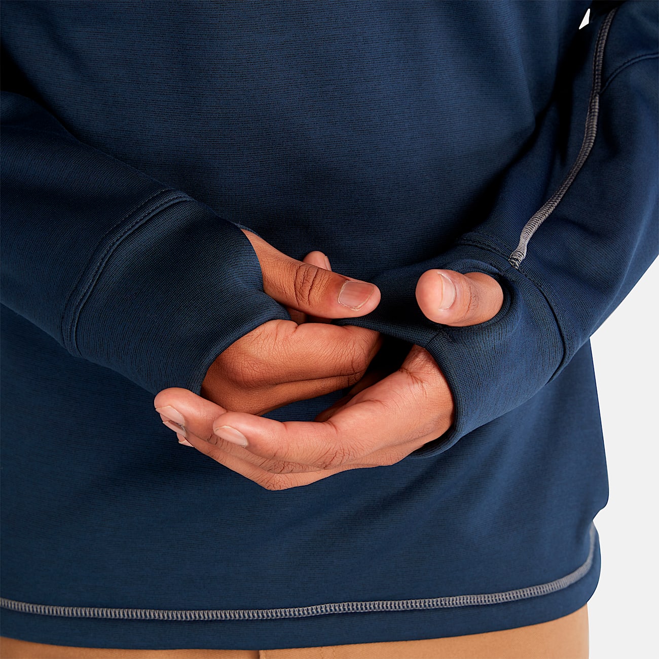 Mens Timberland PRO Reaxion QuarterZip AthleticFit Fleece Jacket TBL Navy Heather ALT4