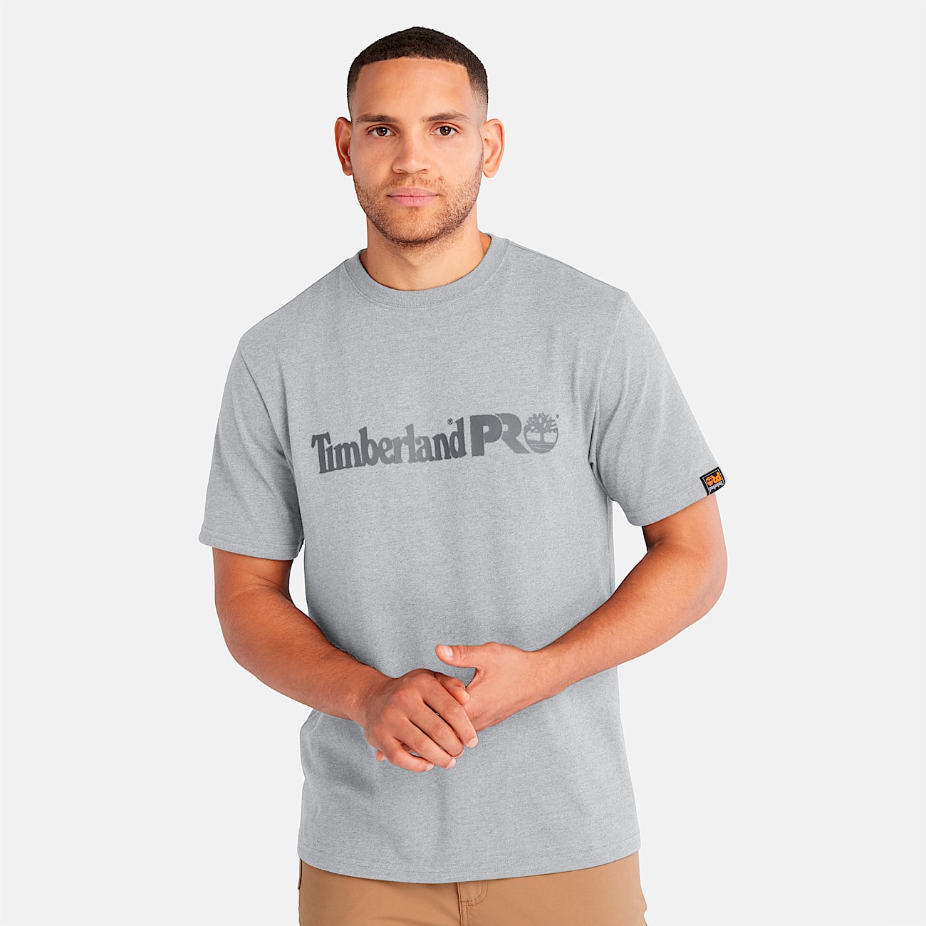 Mens Timberland PRO Core Linear Logo TShirt TBL Grey Heather HERO
