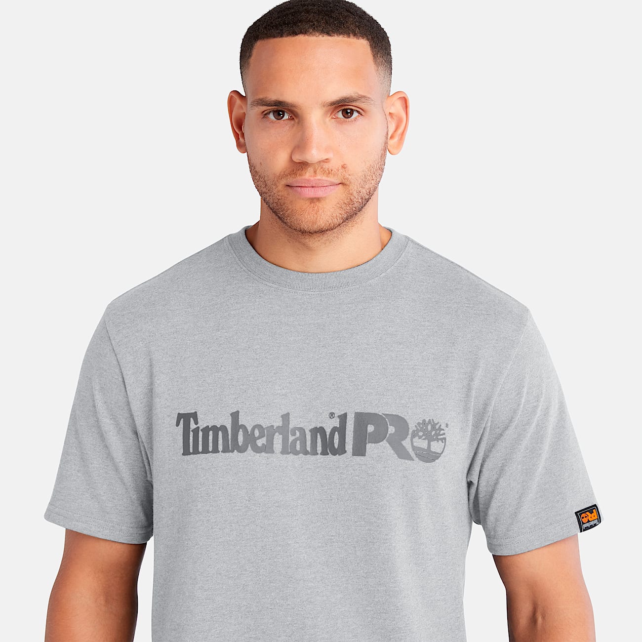 Mens Timberland PRO Core Linear Logo TShirt TBL Grey Heather ALT2