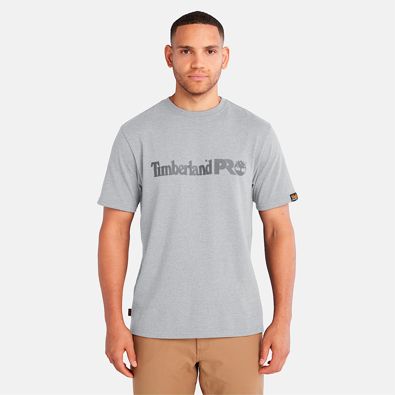 Mens Timberland PRO Core Linear Logo TShirt TBL Grey Heather ALT8