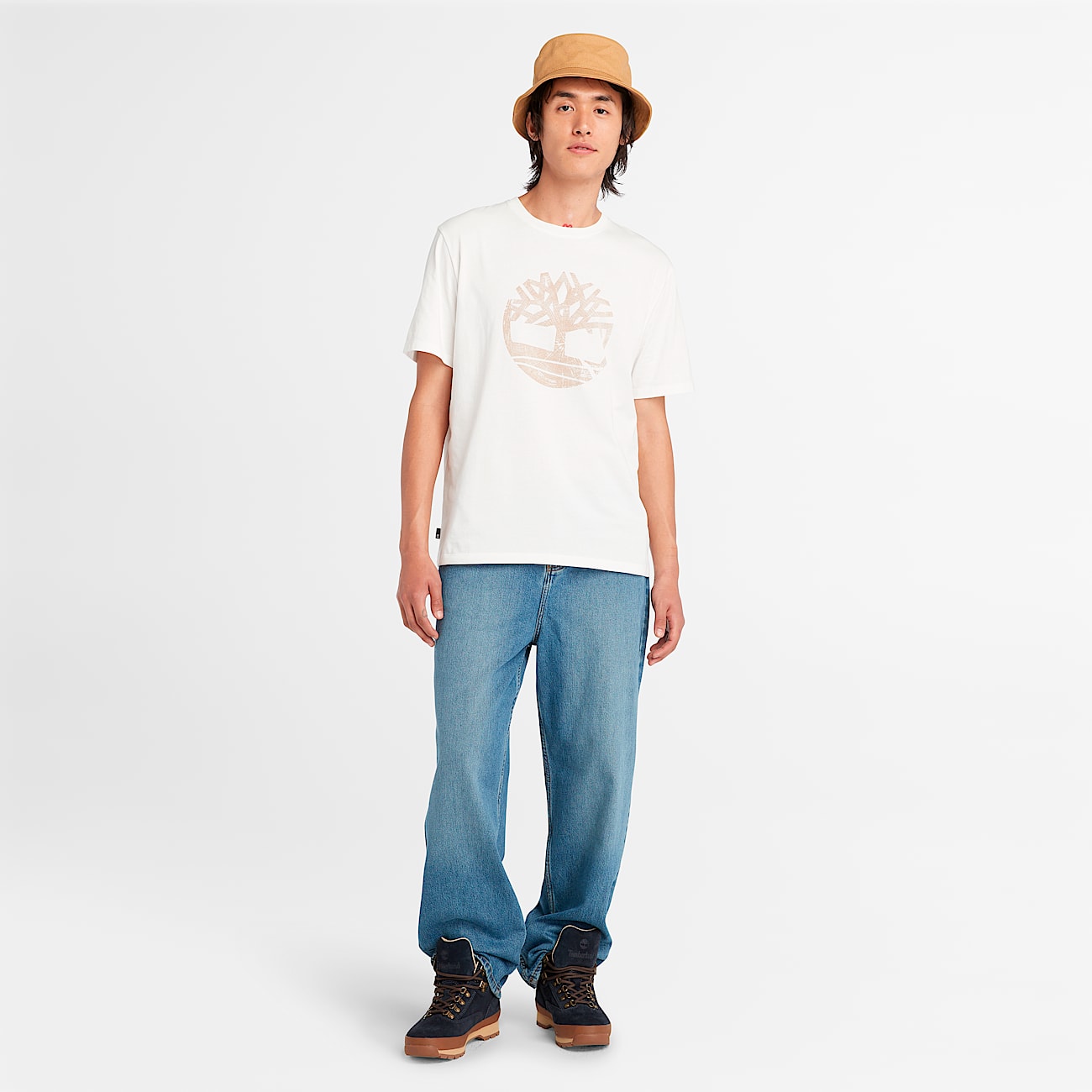 Mens Merrymack River Garment Dye Logo Graphic TShirt TBL Undyed ALT1