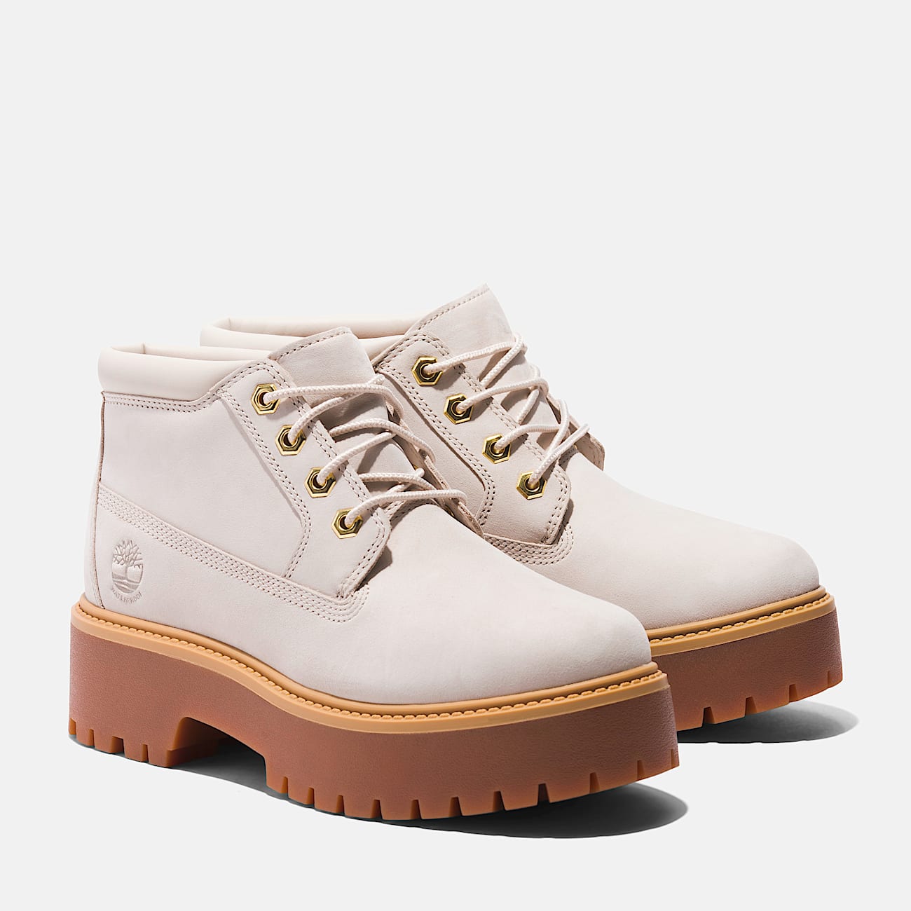 Womens Stone Street Waterproof Platform Chukka TBL White Nubuck ALT4