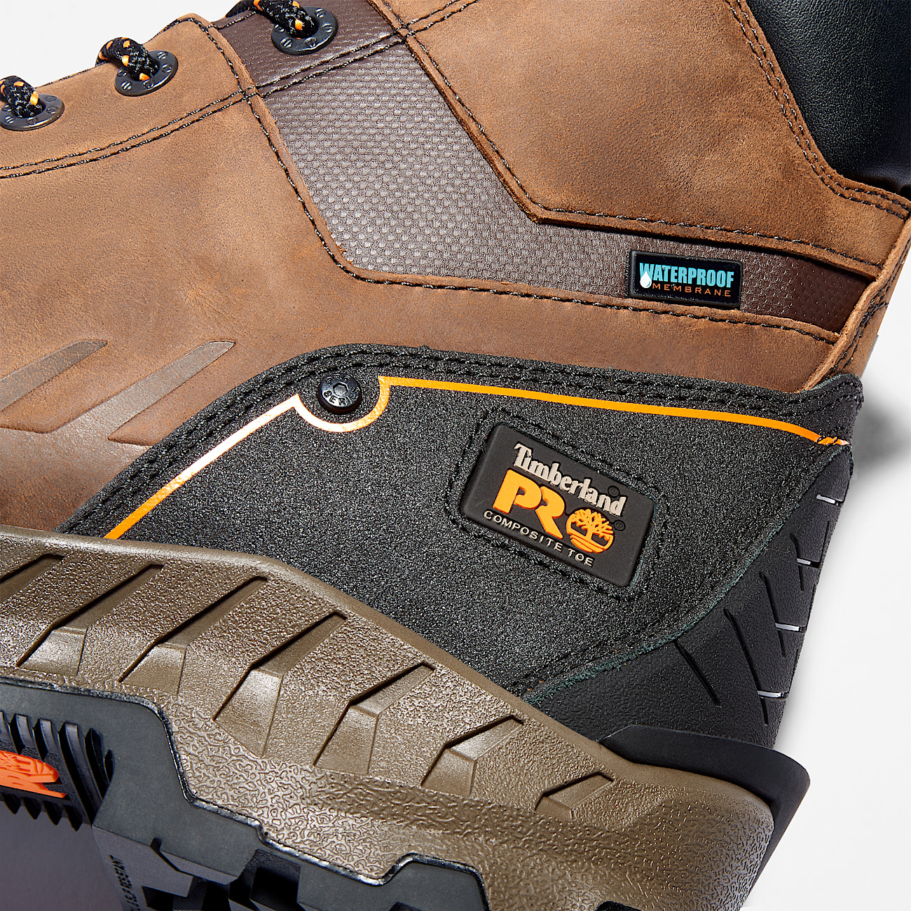 Mens Timberland PRO Work Summit 8 Waterproof CompToe Work Boot TBL Distressed Brown ALT6