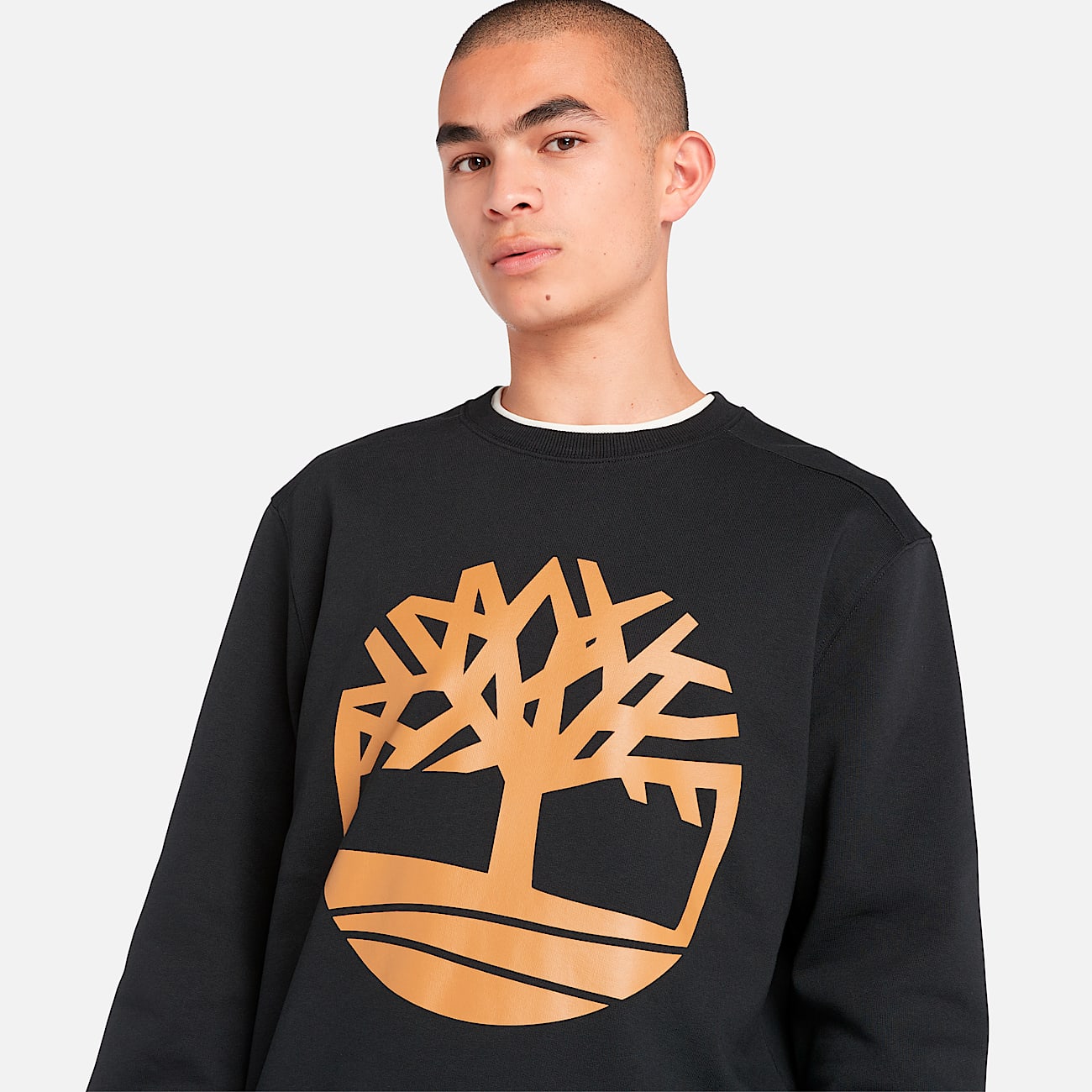 Mens Timberland Tree Logo Crewneck Sweatshirt TBL BlackWheat Boot ALT2