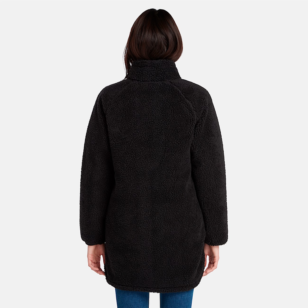 Chamarra larga para mujer Fleece Jacket TBL Negro ALT9