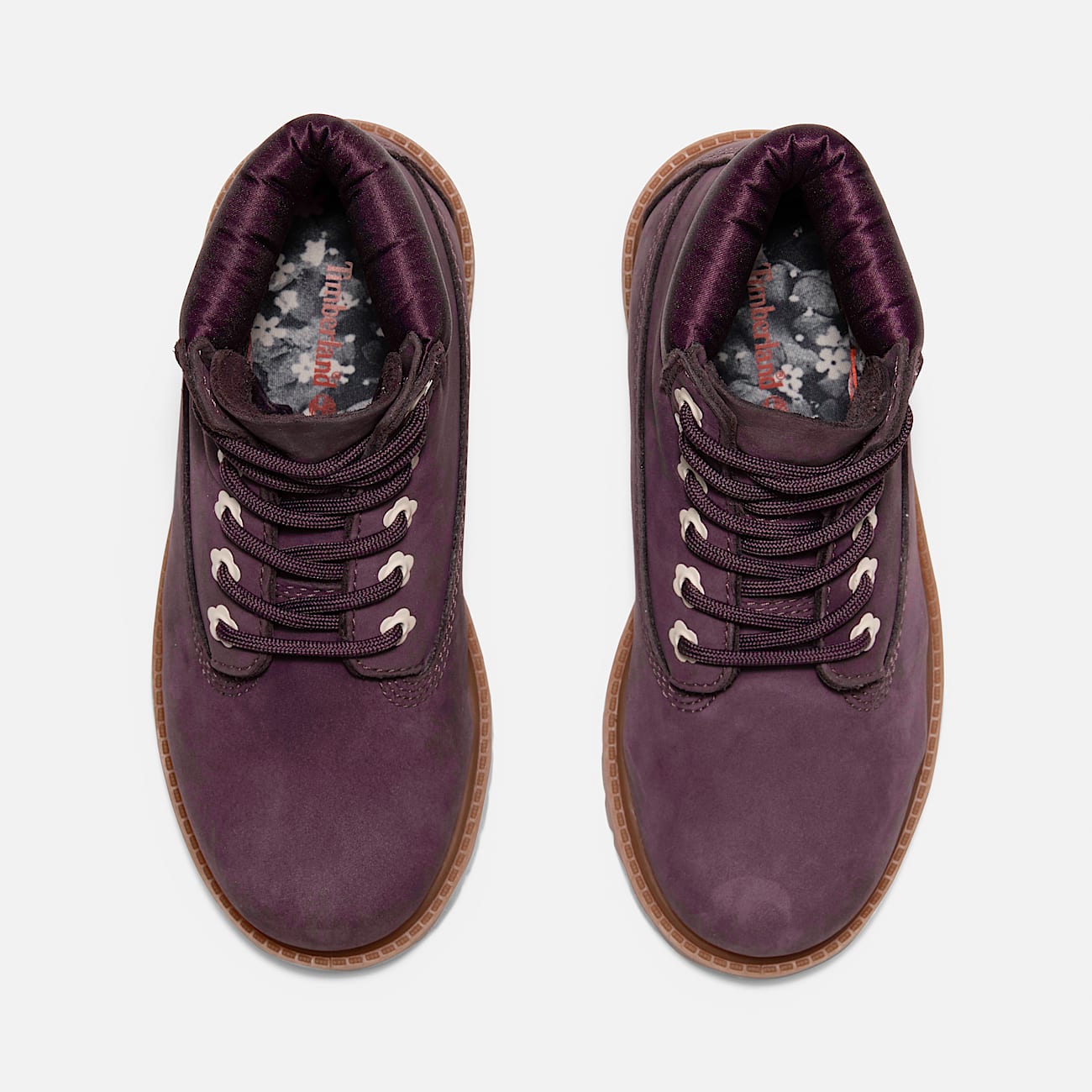 Youth Timberland Premium 6Inch LaceUp Waterproof Boot TBL Dark Purple Nubuck ALT2