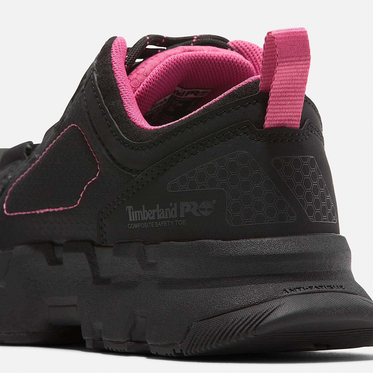Womens Timberland PRO Powertrain EV Composite Toe Work Sneaker TBL BlackPink ALT7