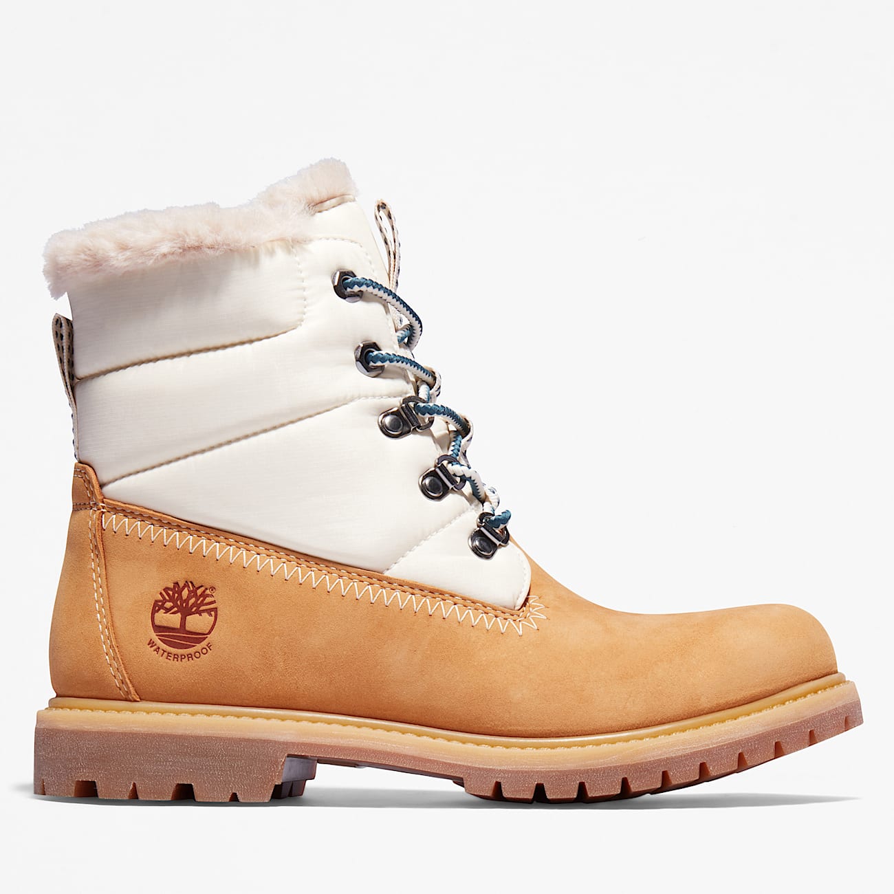 Womens Timberland Premium 6Inch Waterproof Puffer Boots TBL Wheat Nubuck HERO