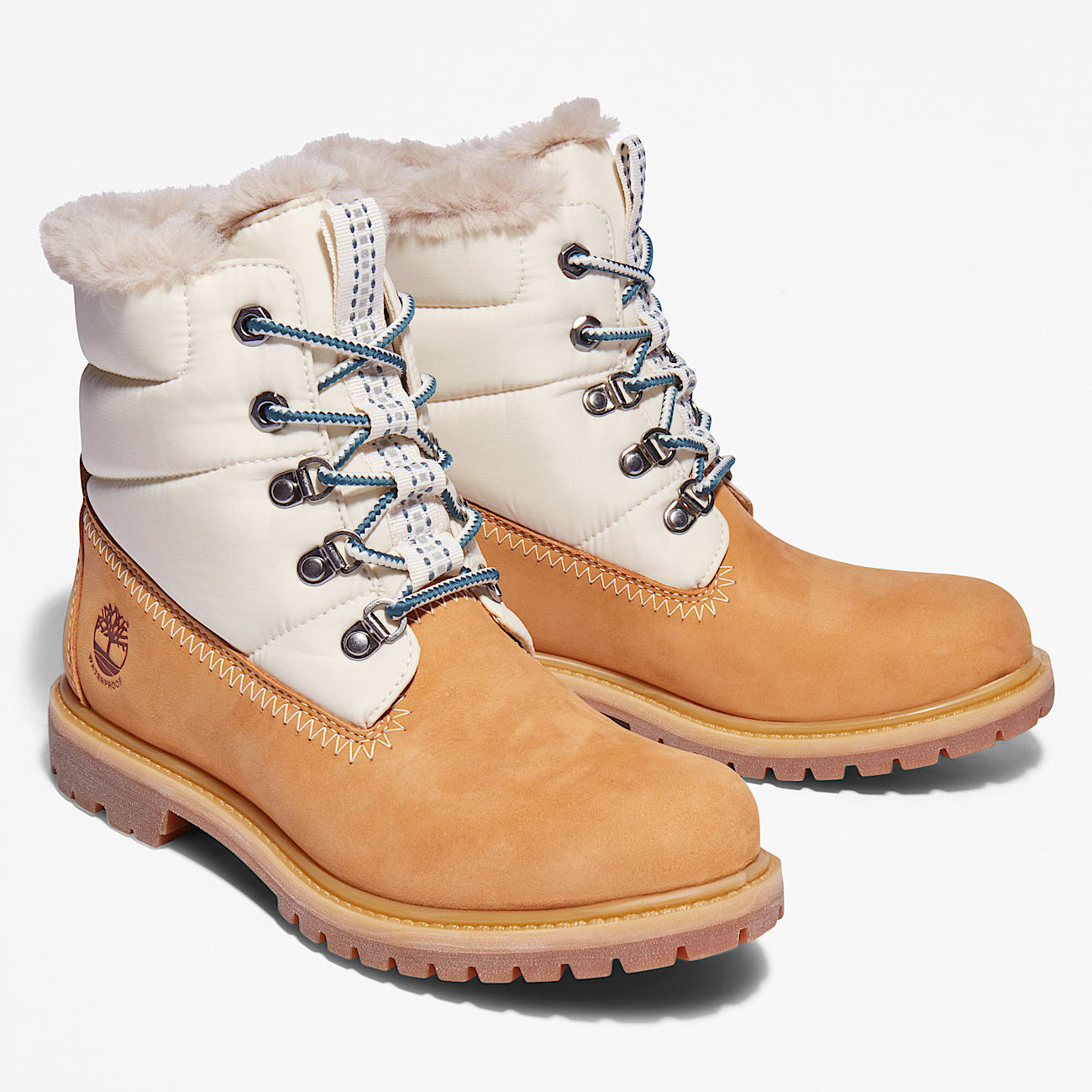 Womens Timberland Premium 6Inch Waterproof Puffer Boots TBL Wheat Nubuck ALT4