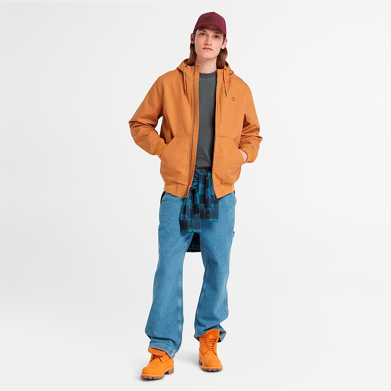 Men's Insulated Canvas Hooded Bomber Jacket - 2