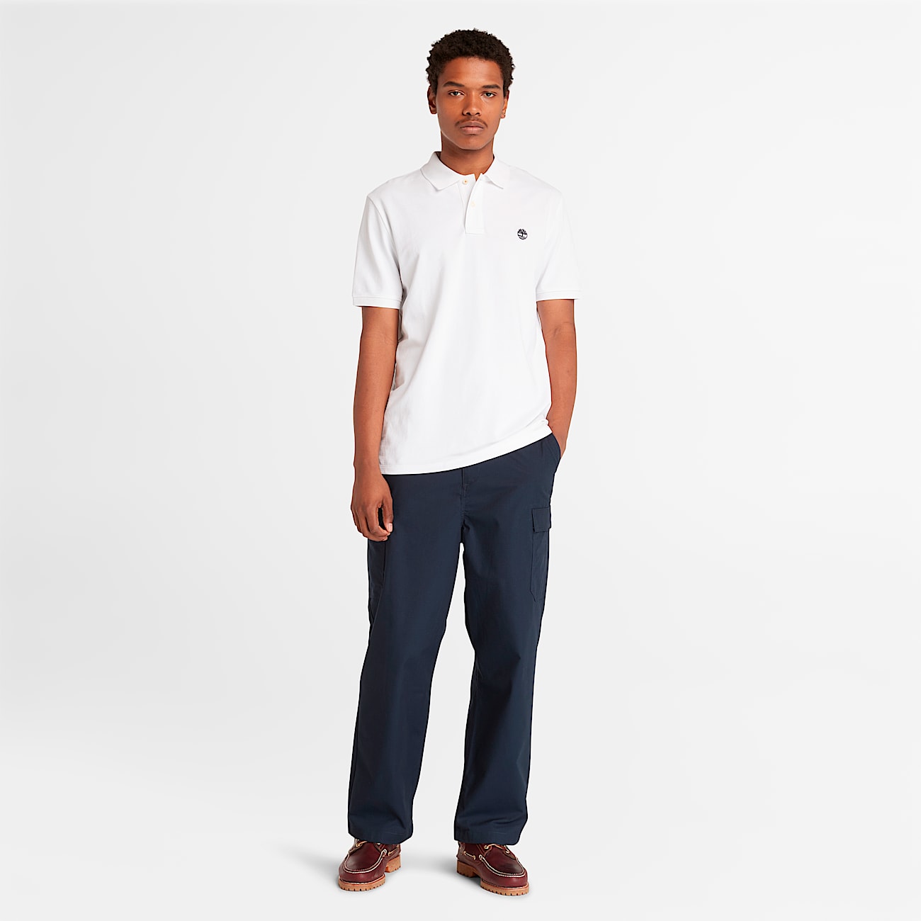 Mens Oyster River ShortSleeve Polo TBL White ALT1