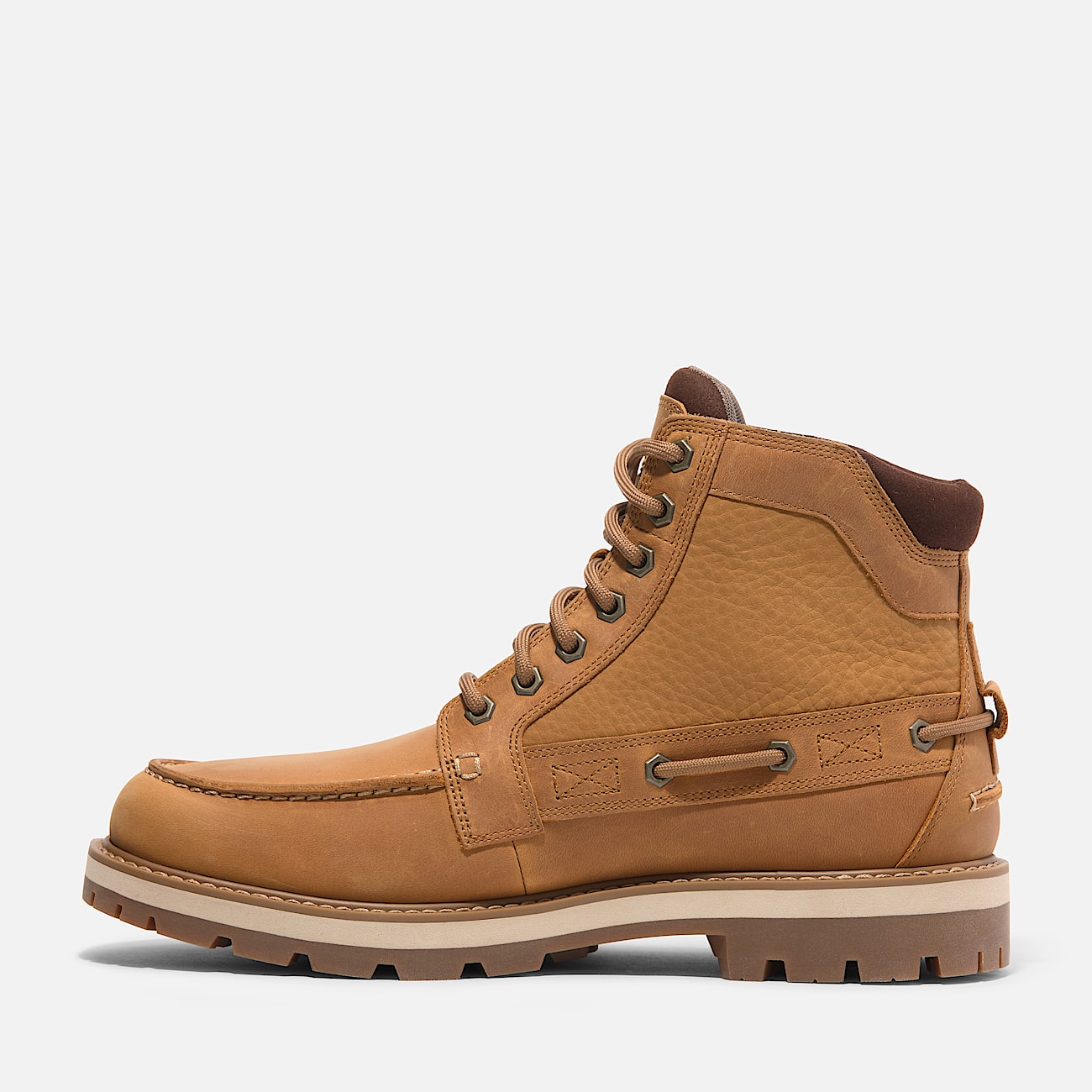 Men's Britton Road 7-Eye Moc Toe Boots - Wheat Full-Grain