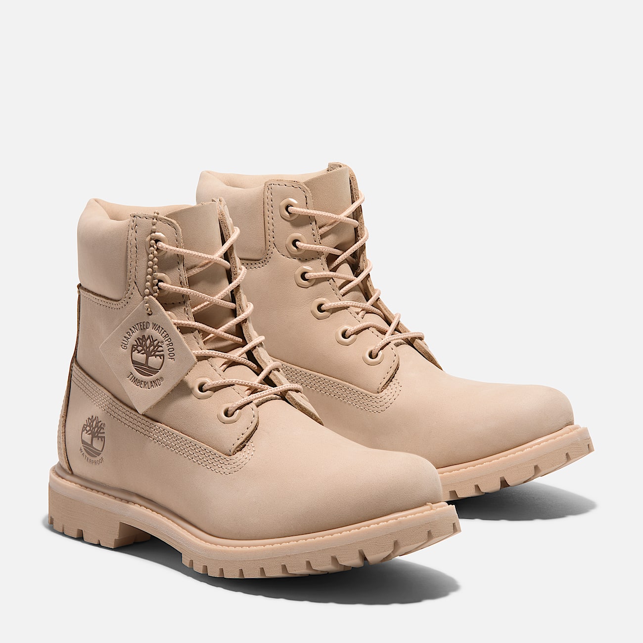 Botte impermable lace Timberland Premium 6Inch pour femmes TBL Nubuck beige clair ALT4