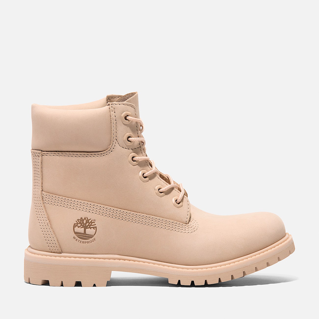 Botte impermable lace Timberland Premium 6Inch pour femmes TBL Nubuck beige clair HERO