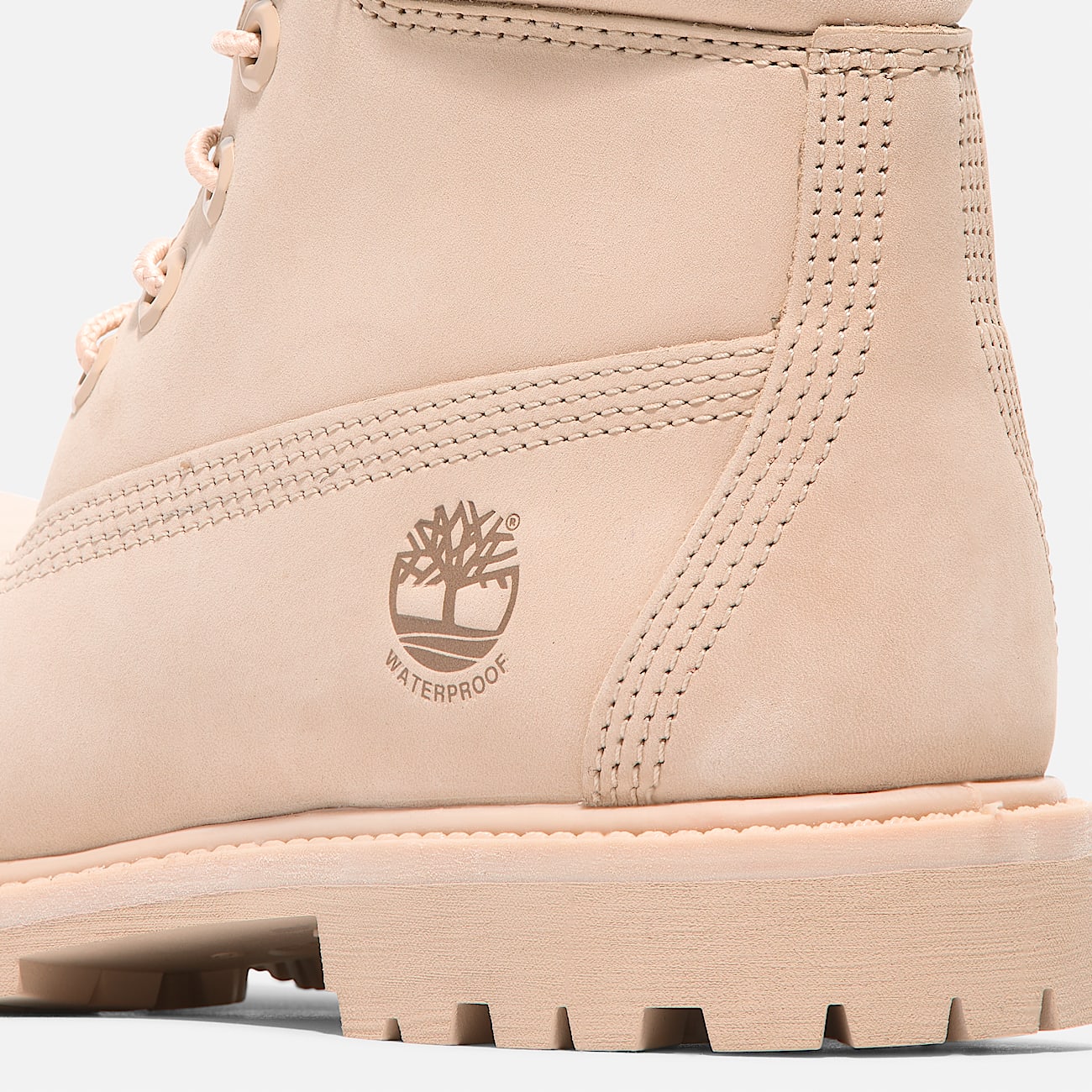 Botte impermable lace Timberland Premium 6Inch pour femmes TBL Nubuck beige clair ALT7