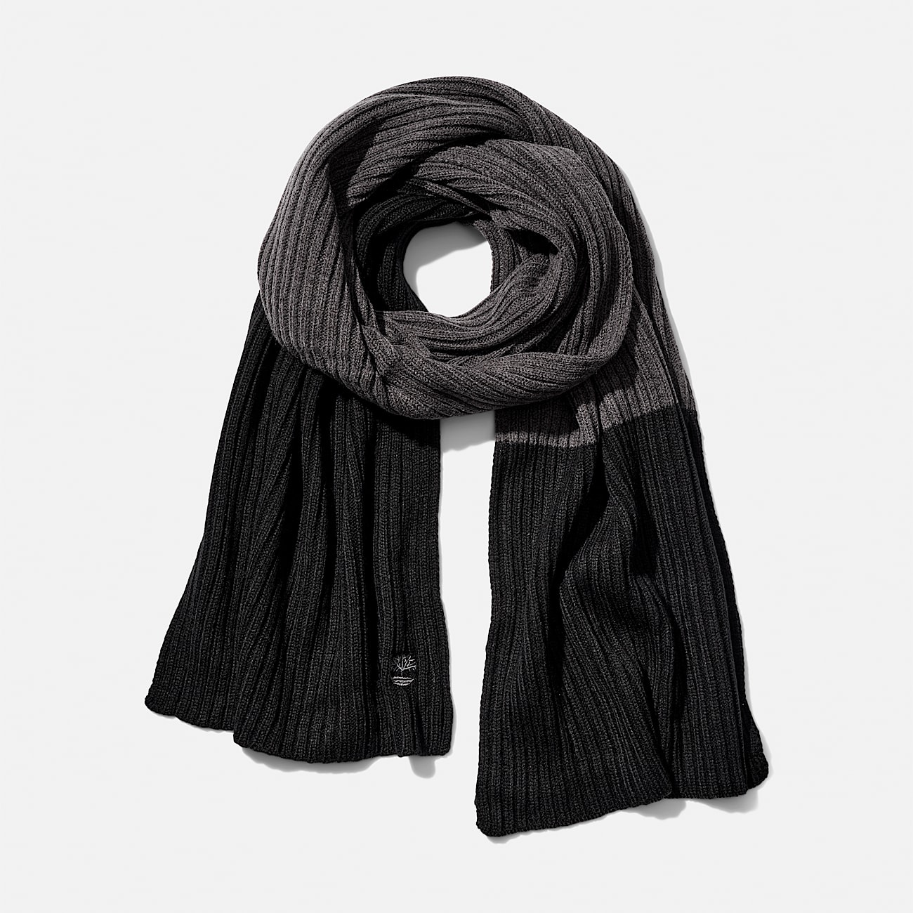 ColorBlocked Ribbed Scarf TBL Black HERO