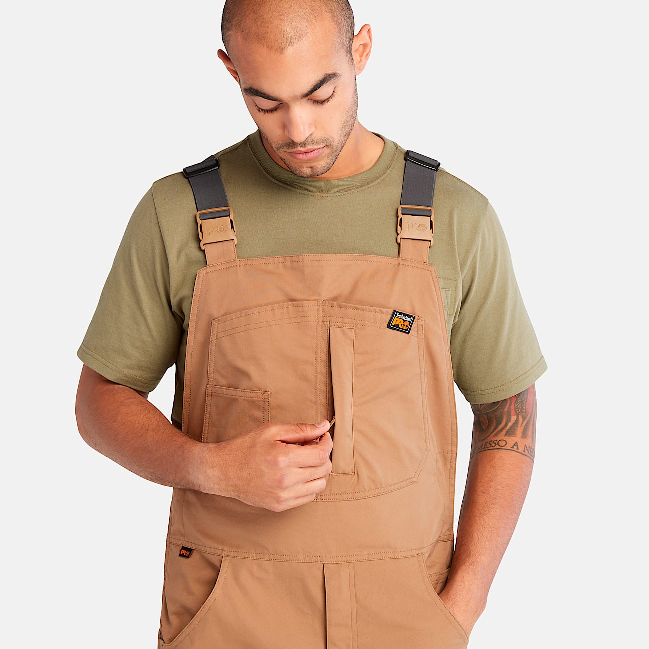 Mens Timberland PRO Morphix Athletic Flex Carpenter Bib Overall TBL Dark Wheat ALT2