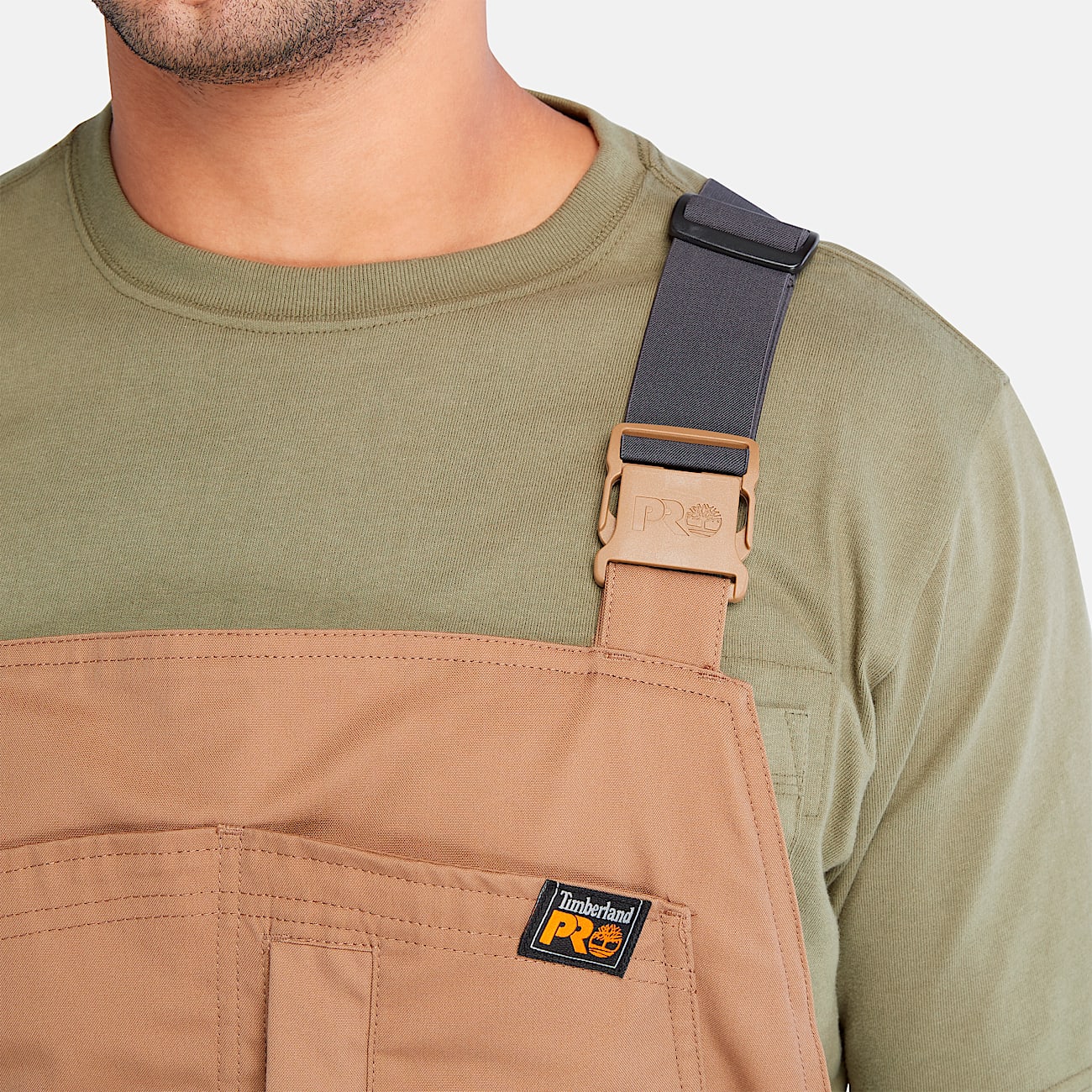 Mens Timberland PRO Morphix Athletic Flex Carpenter Bib Overall TBL Dark Wheat ALT4