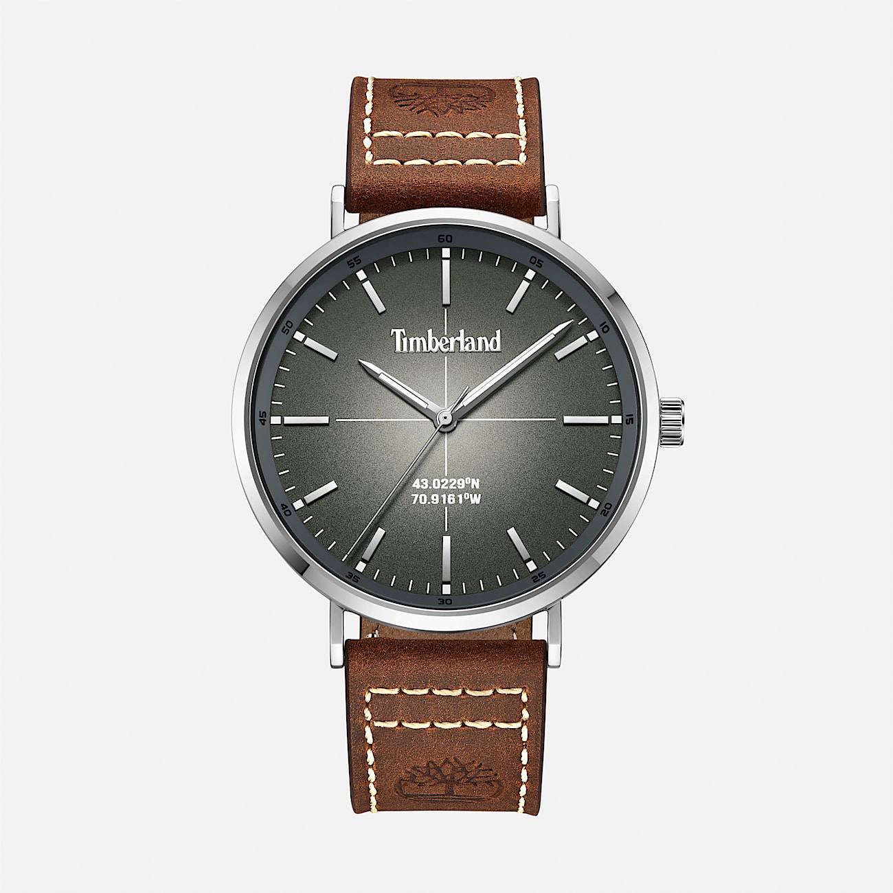 Mens Rangeley Watch TBL Grey FaceBrown Band HERO