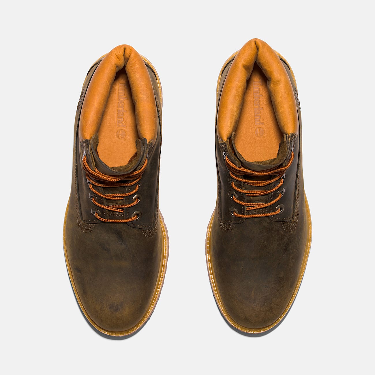 Mens Timberland Premium 6Inch Waterproof Boot TBL Olive Brown FullGrain ALT2