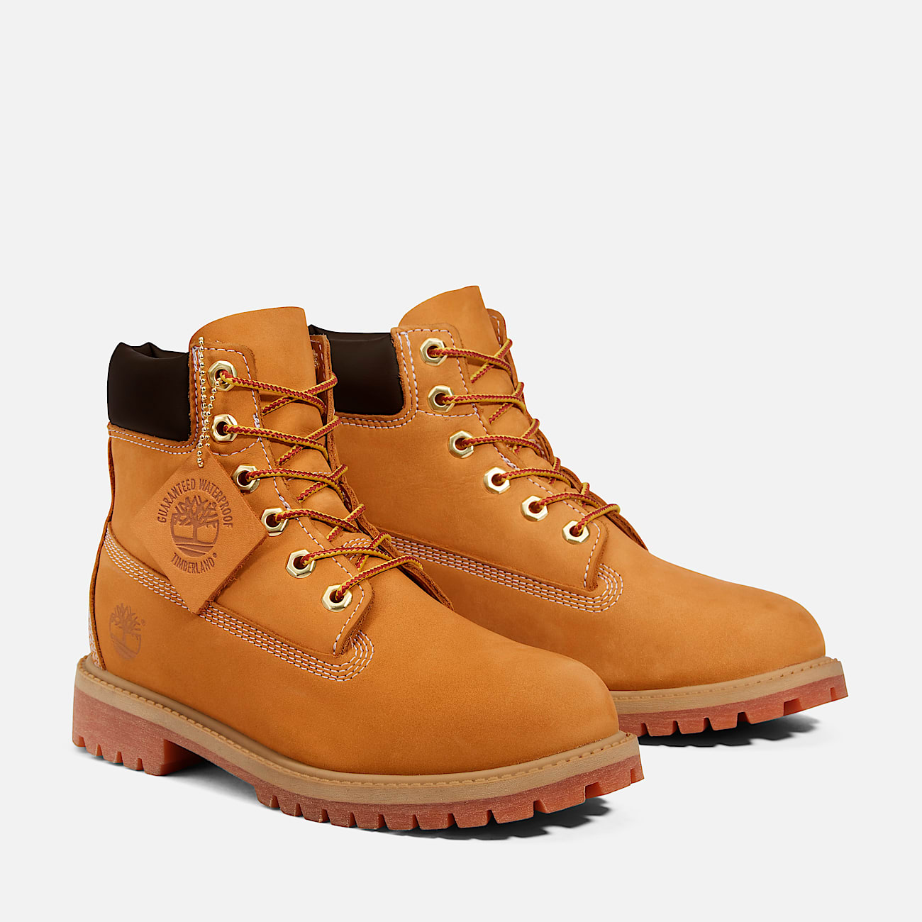 Junior Timberland Premium 6Inch Waterproof Boot TBL Wheat Nubuck ALT4