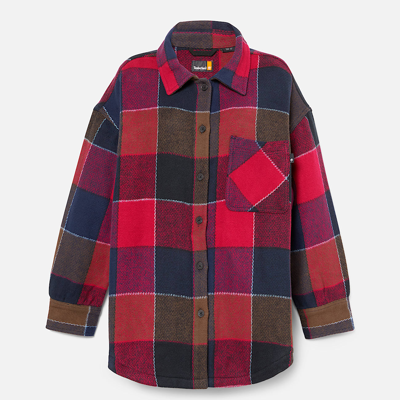 Womens Heavy Flannel Long Overshirt TBL Dark Navy ALT10