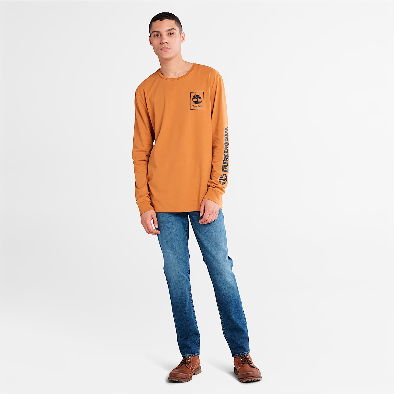 Mens Logo LongSleeve TShirt TBL WheatBlack ALT2