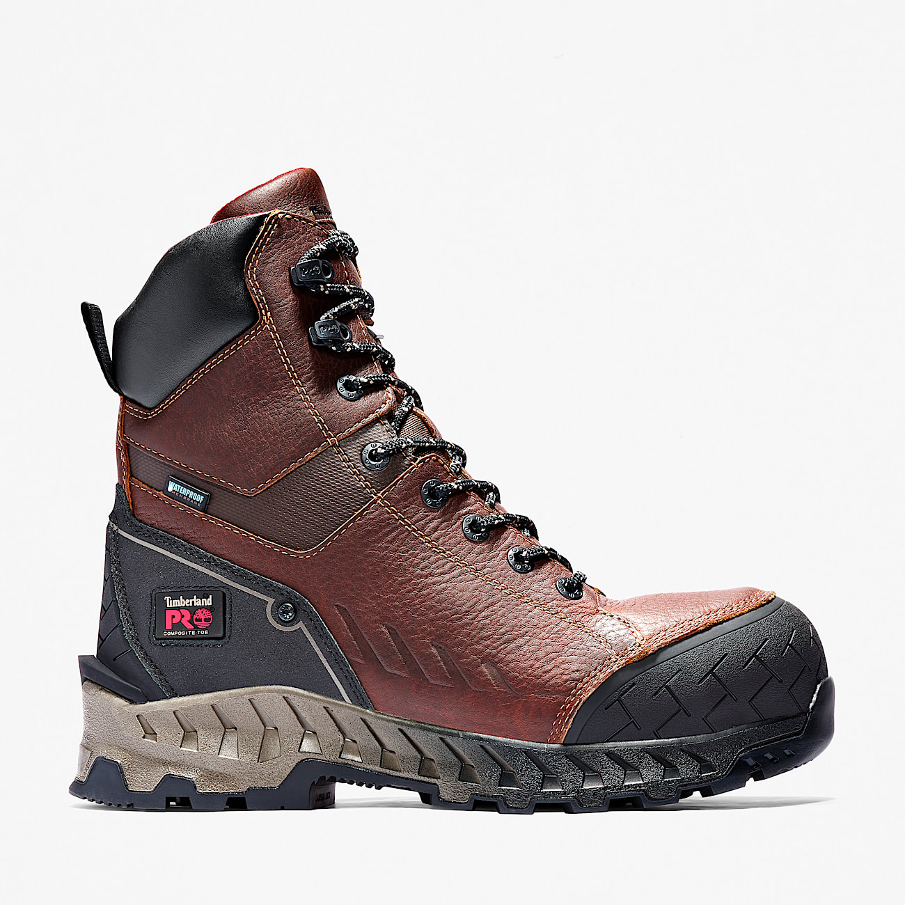 Mens Work Summit 8 Composite Toe Waterproof Work Boot TBL Brown HERO