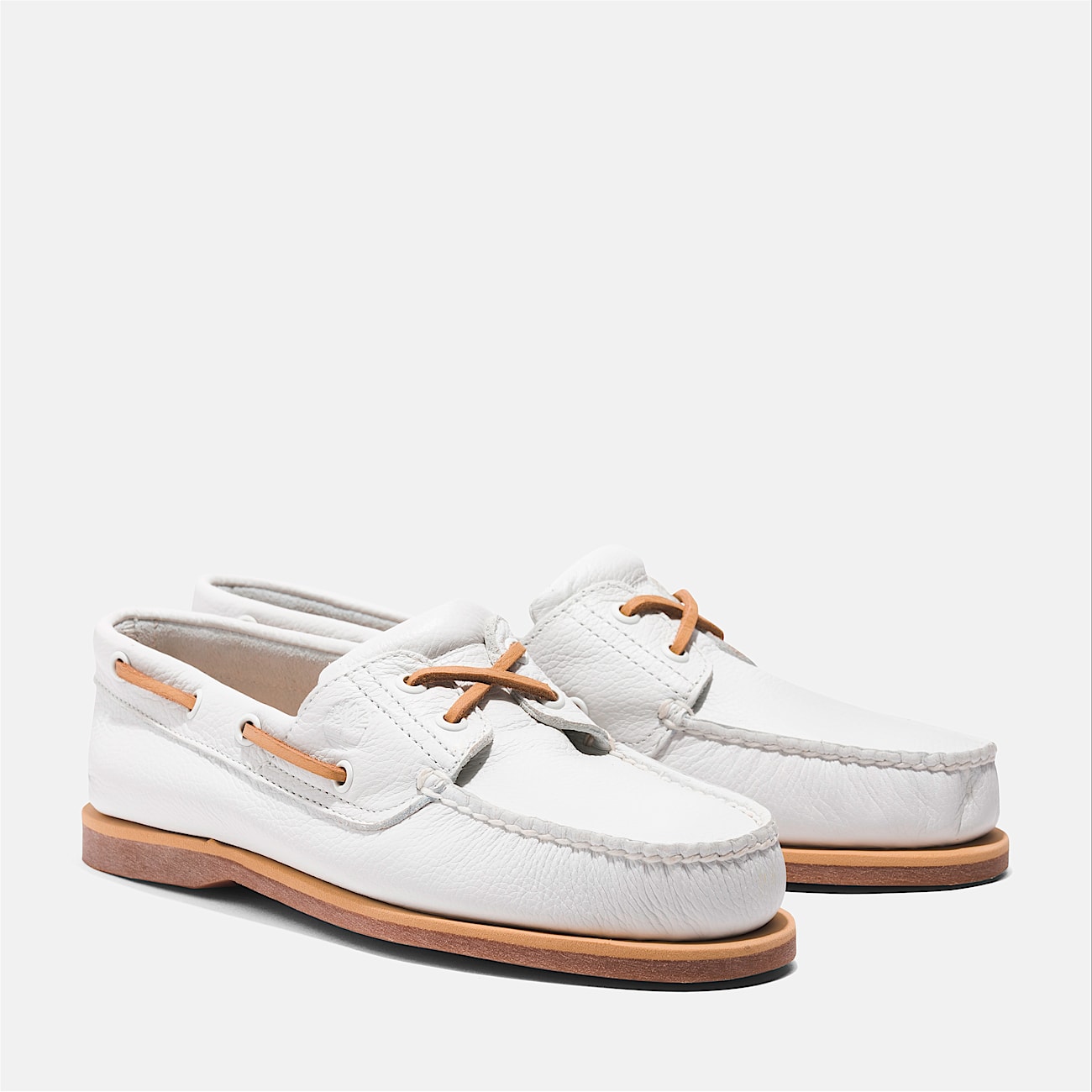 Chaussure bateau classique pour hommes TBL Cuir pleine fleur blanc ALT4