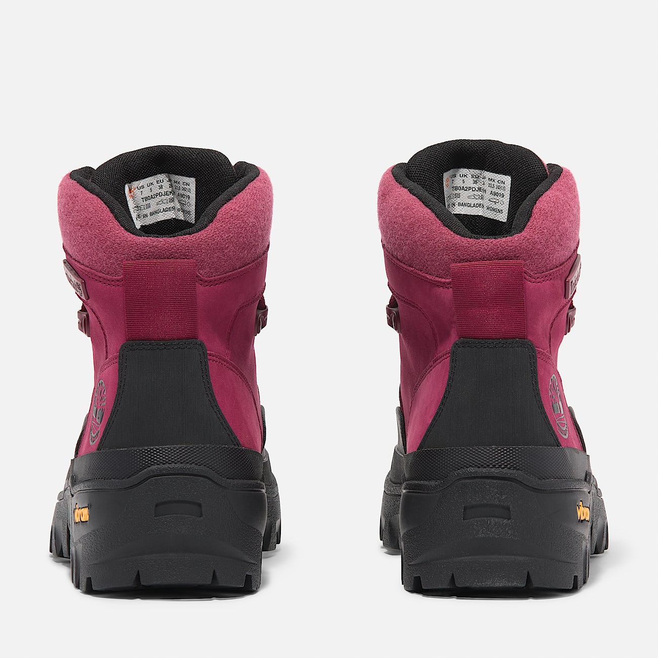 Womens Vibram Mid LaceUp Waterproof Boot TBL Dark Pink Nubuck ALT5