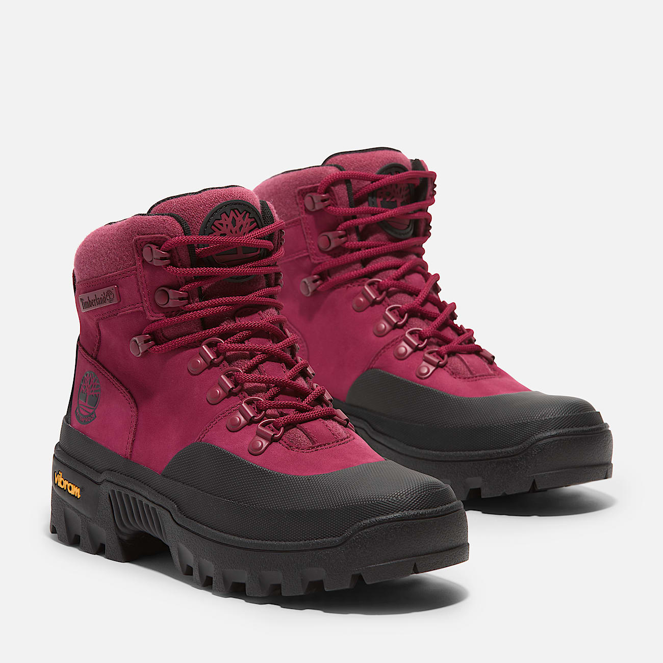 Womens Vibram Mid LaceUp Waterproof Boot TBL Dark Pink Nubuck ALT4