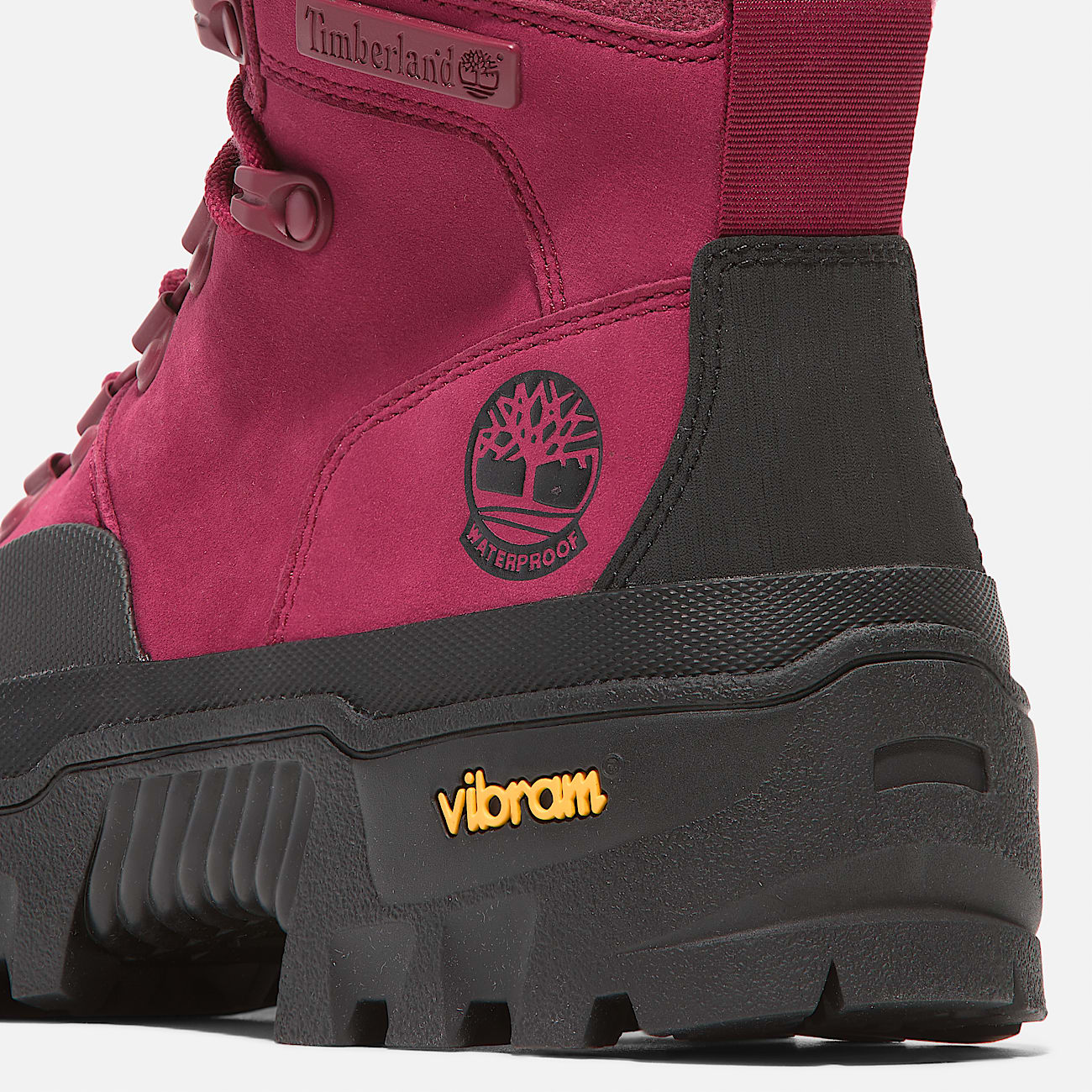 Womens Vibram Mid LaceUp Waterproof Boot TBL Dark Pink Nubuck ALT7