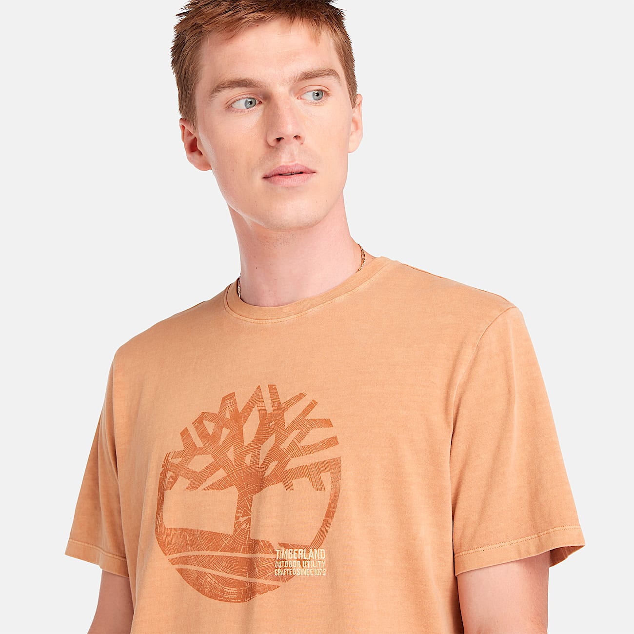 Mens Merrymack River Garment Dye Logo Graphic TShirt TBL Wheat Boot ALT2