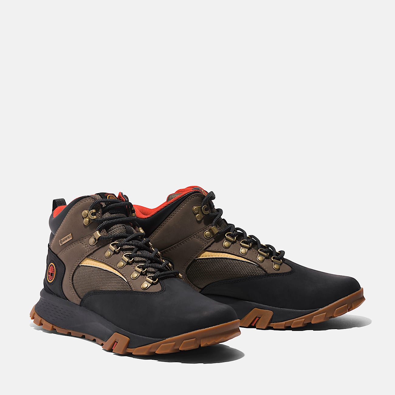 Mens Waterproof Mt Lincoln Mid Hiker Boot TBL Black FullGrain wBrn ALT4