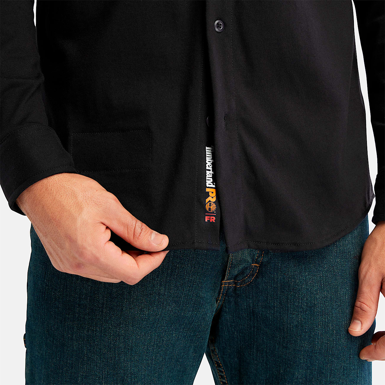 Camisa ignfuga de algodn Timberland PRO para hombre TBL Negro ALT4