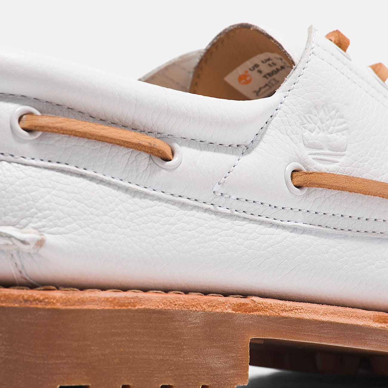 Mens Timberland Authentics 3Eye Boat Shoe TBL White FullGrain ALT7