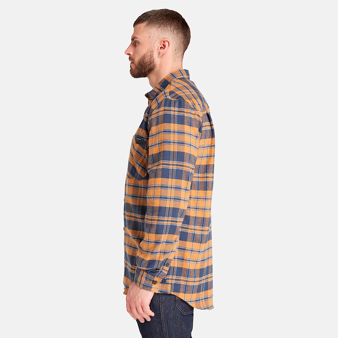 Mens Timberland PRO Woodfort Midweight Flannel Shirt TBL Wheat Boot YarnDyed ALT8
