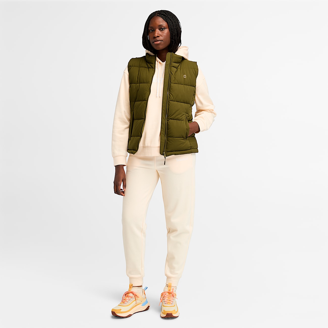 Womens WaterRepellent Puffer Vest TBL Dark Olive ALT1