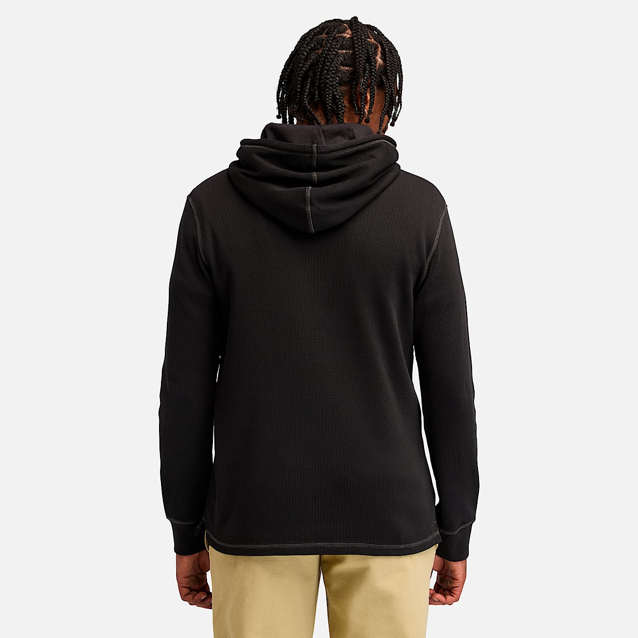 Mens Wharf River Waffle Hoodie TBL Black ALT9